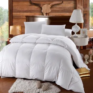 500 Thread Count White Duck Down Comforter Extra Warm Winter Weight Baffle Box