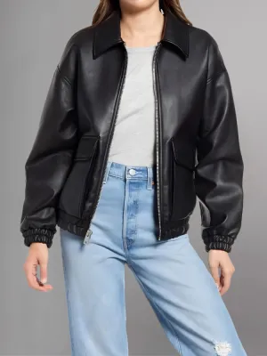 Aida Black A-2 Bomber Jacket