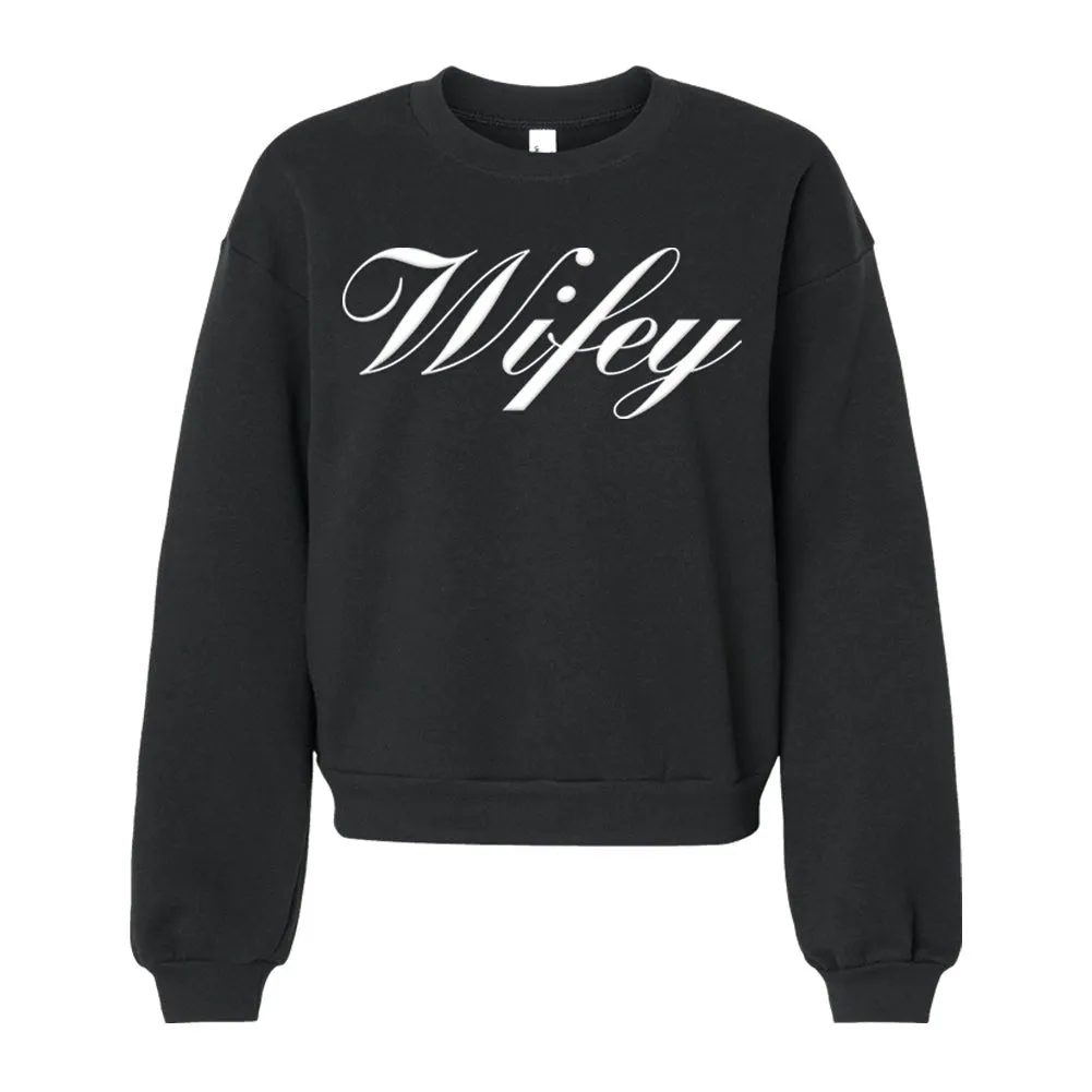 American Apparel 'Wifey' PUFF Cropped Sweatshirt