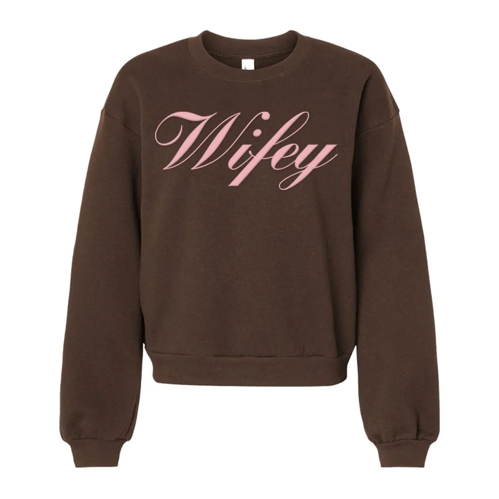 American Apparel 'Wifey' PUFF Cropped Sweatshirt