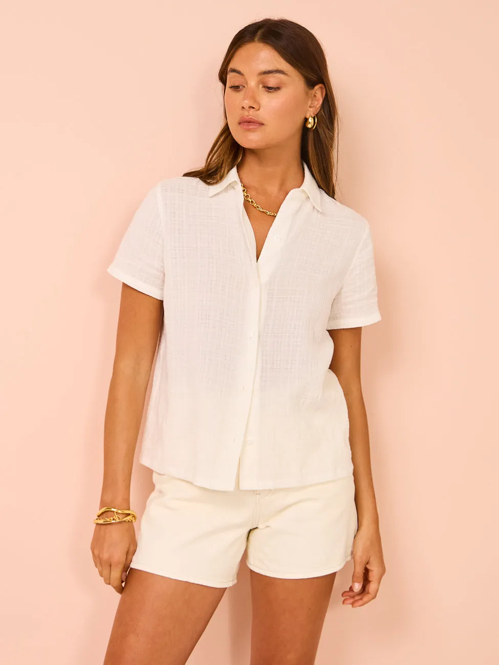 Assembly Label Calliope Short Sleeve Shirt in White