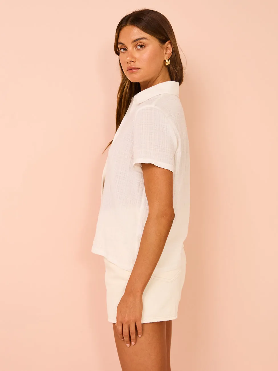 Assembly Label Calliope Short Sleeve Shirt in White