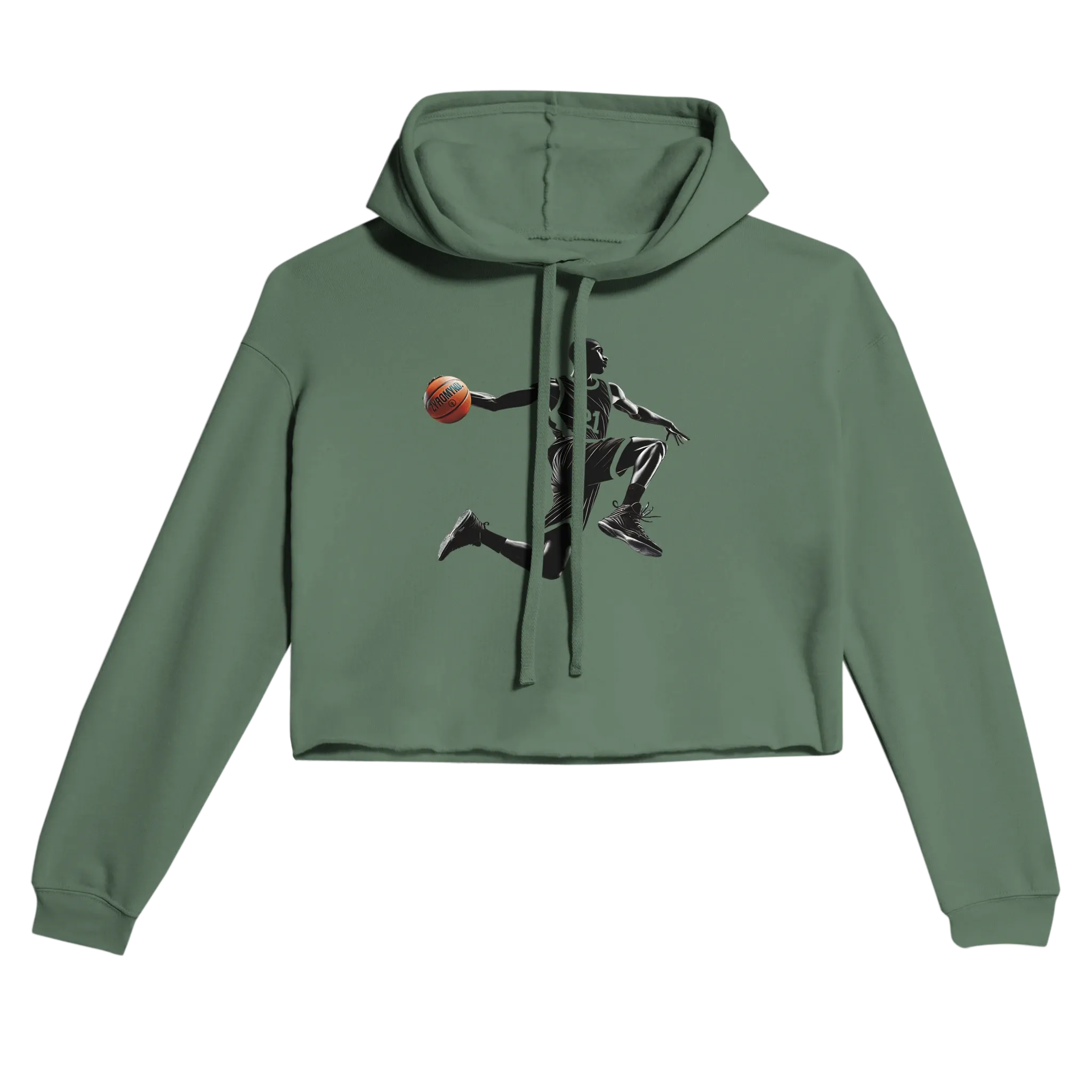 Basketball Player Mid-Air - Women's Cropped Hoodie | Bella   Canvas 7502