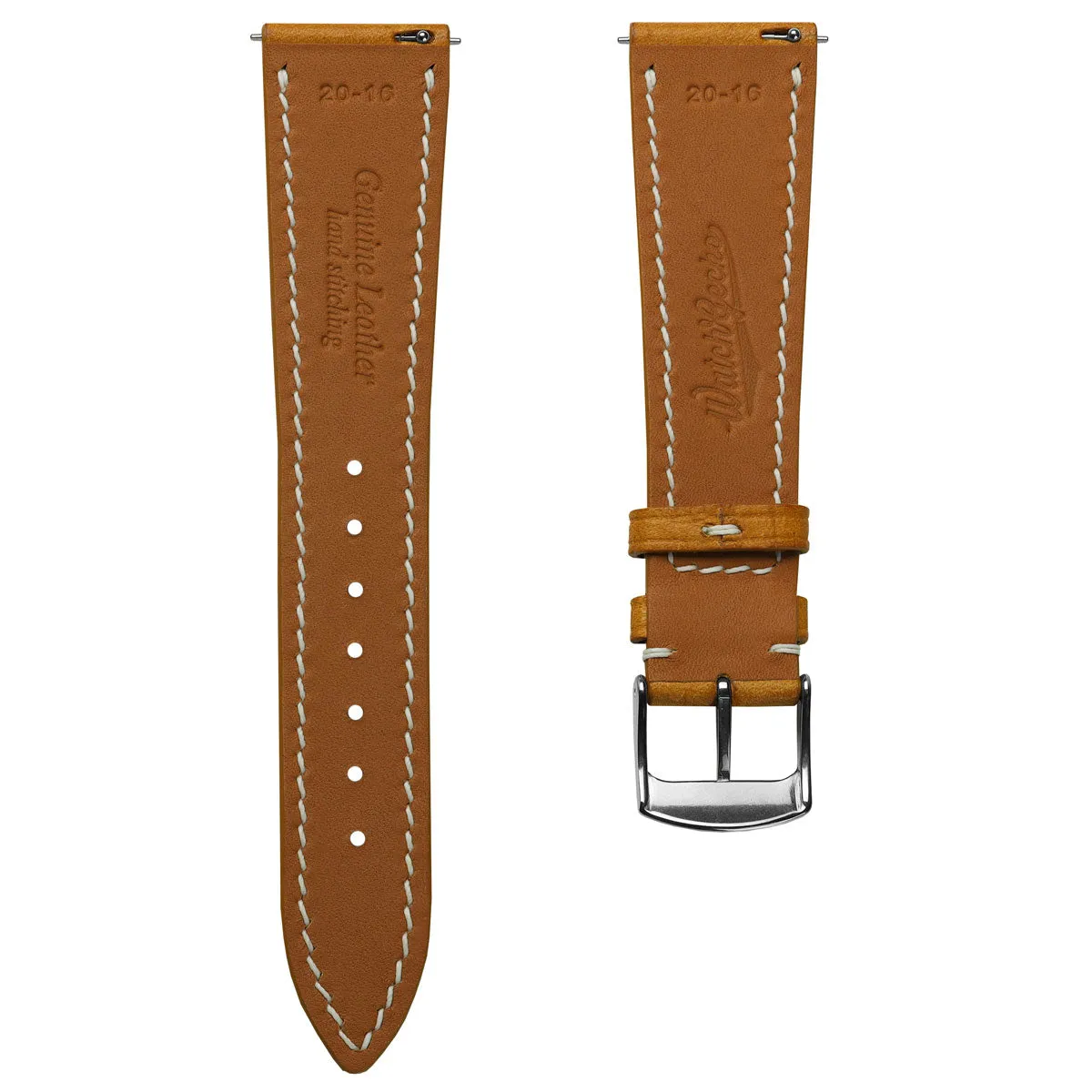 Bourton Hand-Stitched Genuine Italian Leather Watch Strap - Vintage Gold