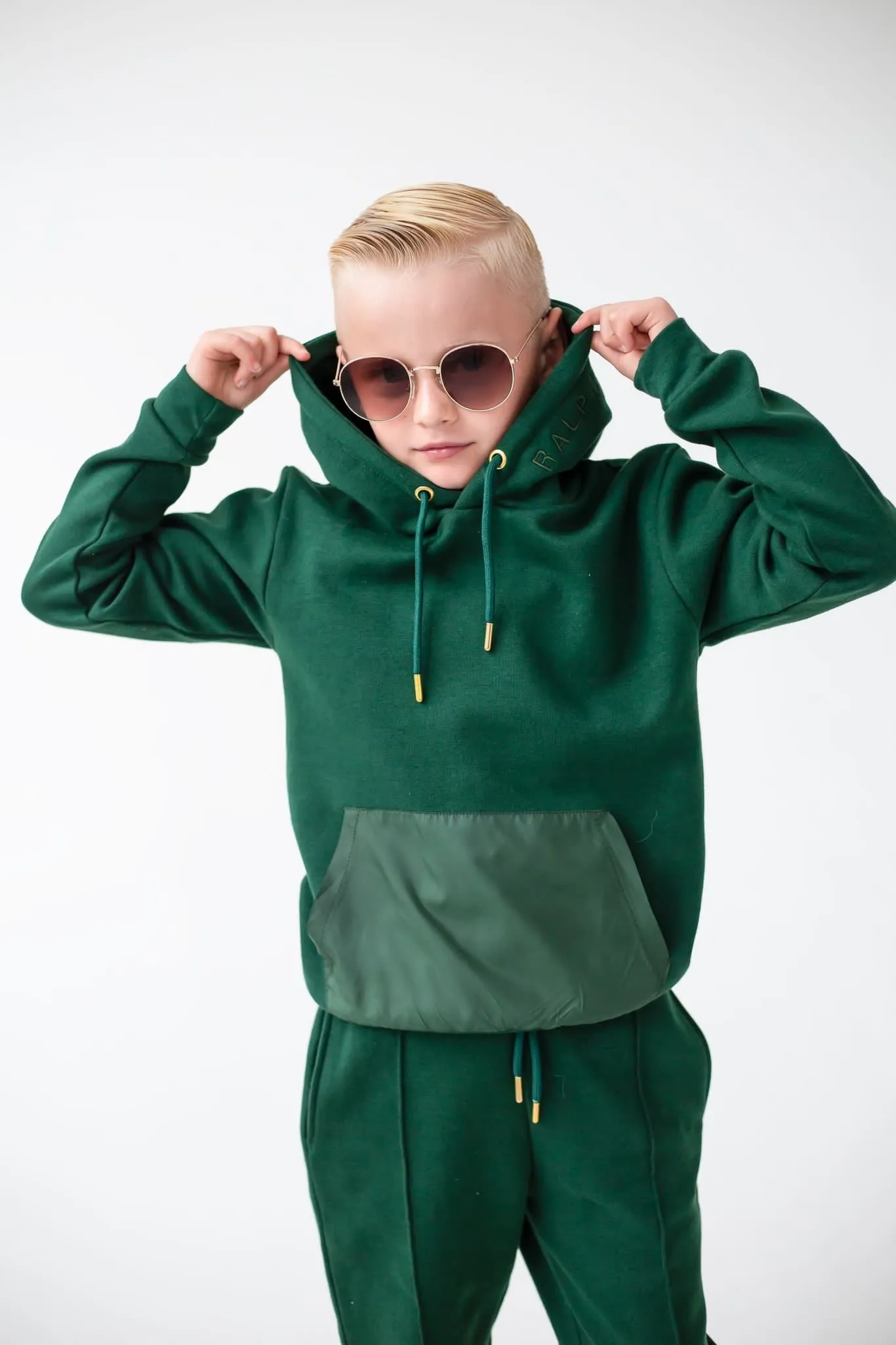 Boys Clark and Beau Emerald Green Hooded Tracksuit