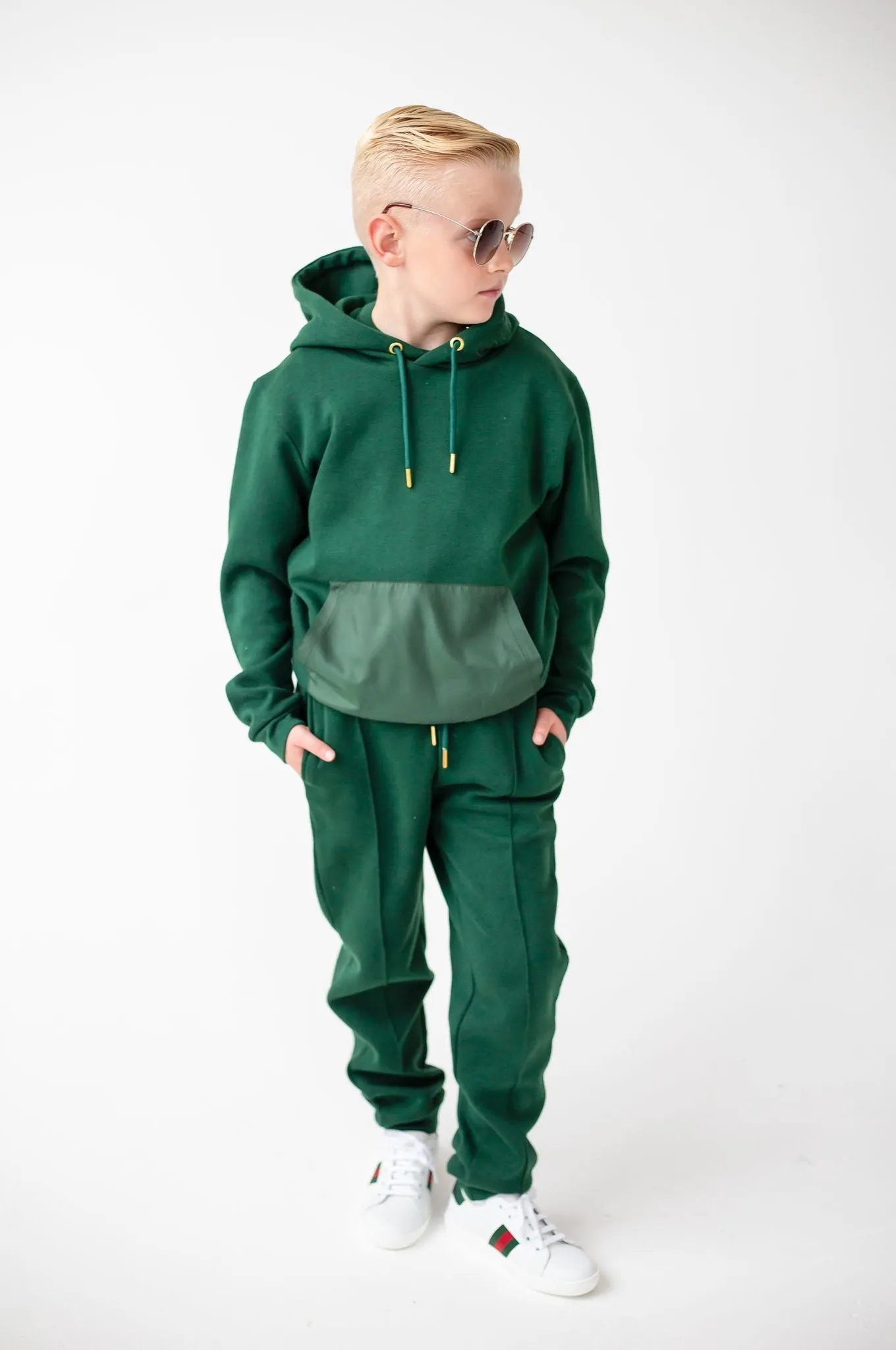 Boys Clark and Beau Emerald Green Hooded Tracksuit