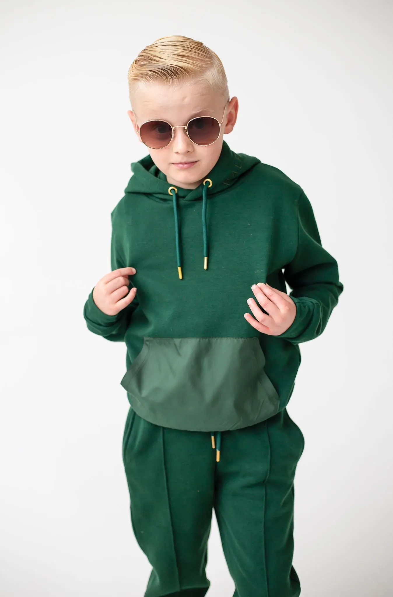 Boys Clark and Beau Emerald Green Hooded Tracksuit