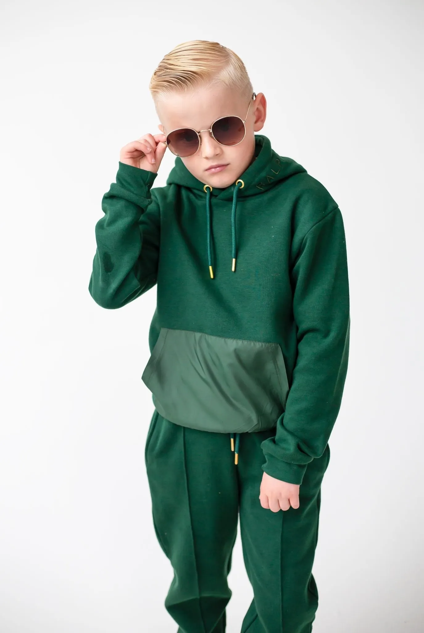 Boys Clark and Beau Emerald Green Hooded Tracksuit