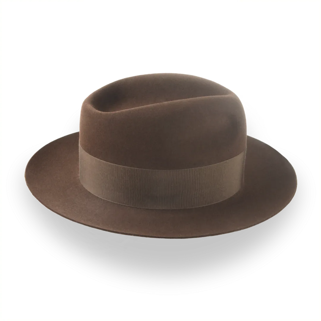 Brown 1940s Slope Back Men's Fedora in Fine Fur Felt | The Savoy