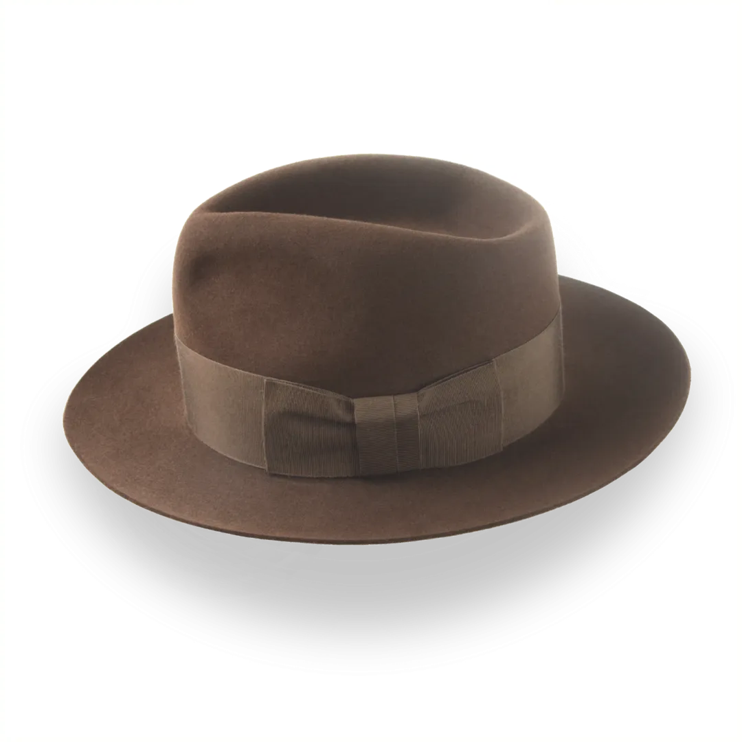 Brown 1940s Slope Back Men's Fedora in Fine Fur Felt | The Savoy