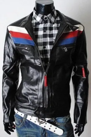 Casual Slim-fit Rider Leather Jacket