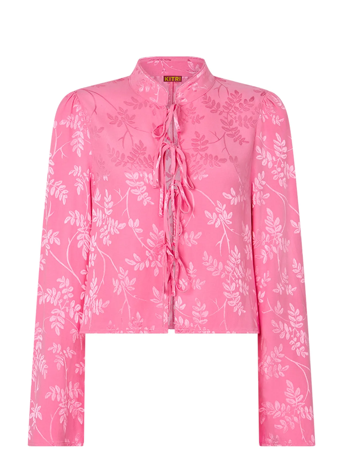 Cecily Pink Floral Jacquard Top