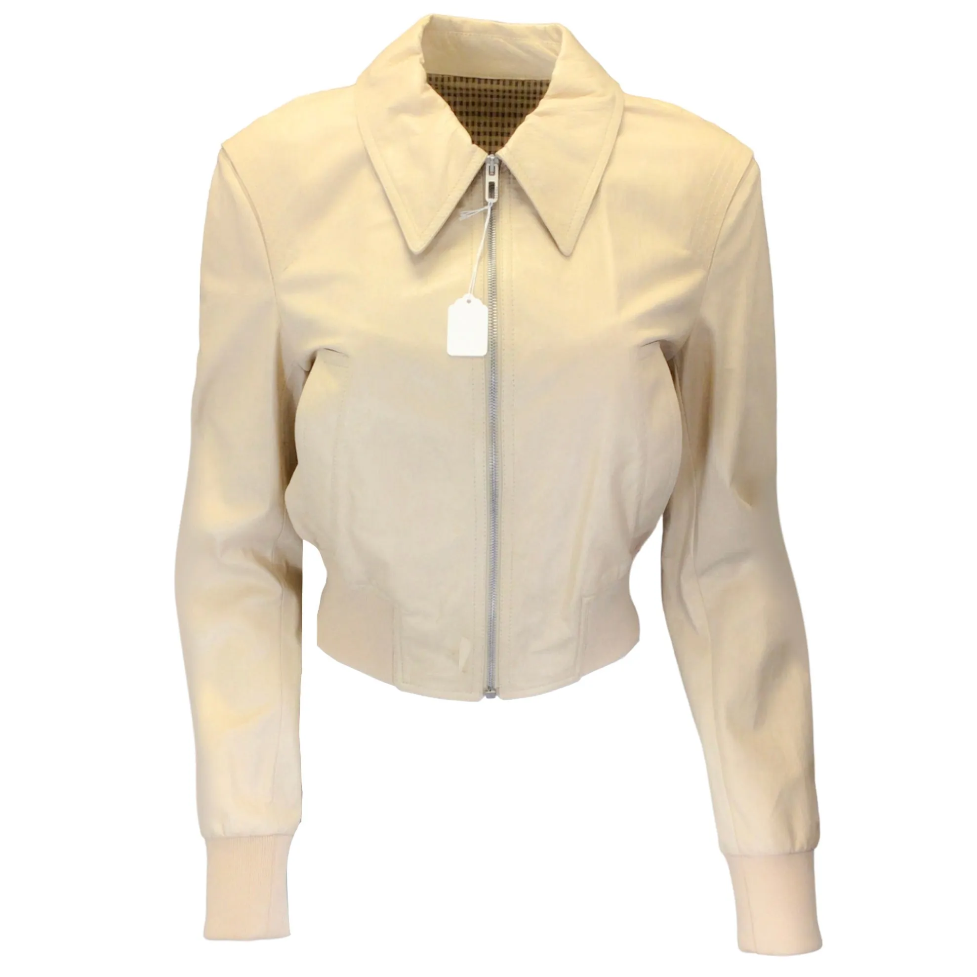 Drome Ivory Lambskin Leather Jacket