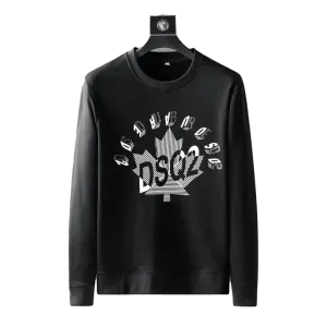 DSQ Exquisite Logo Shimmer Cotton Men's Sweatshirt - Black