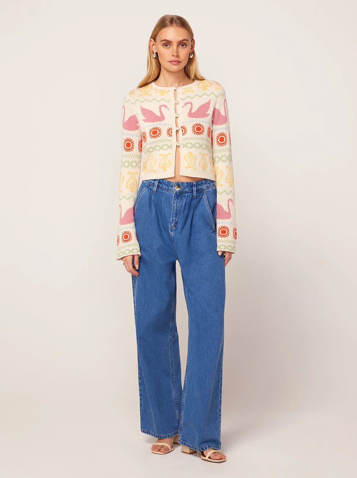 Edith Denim Pleated Front Trousers