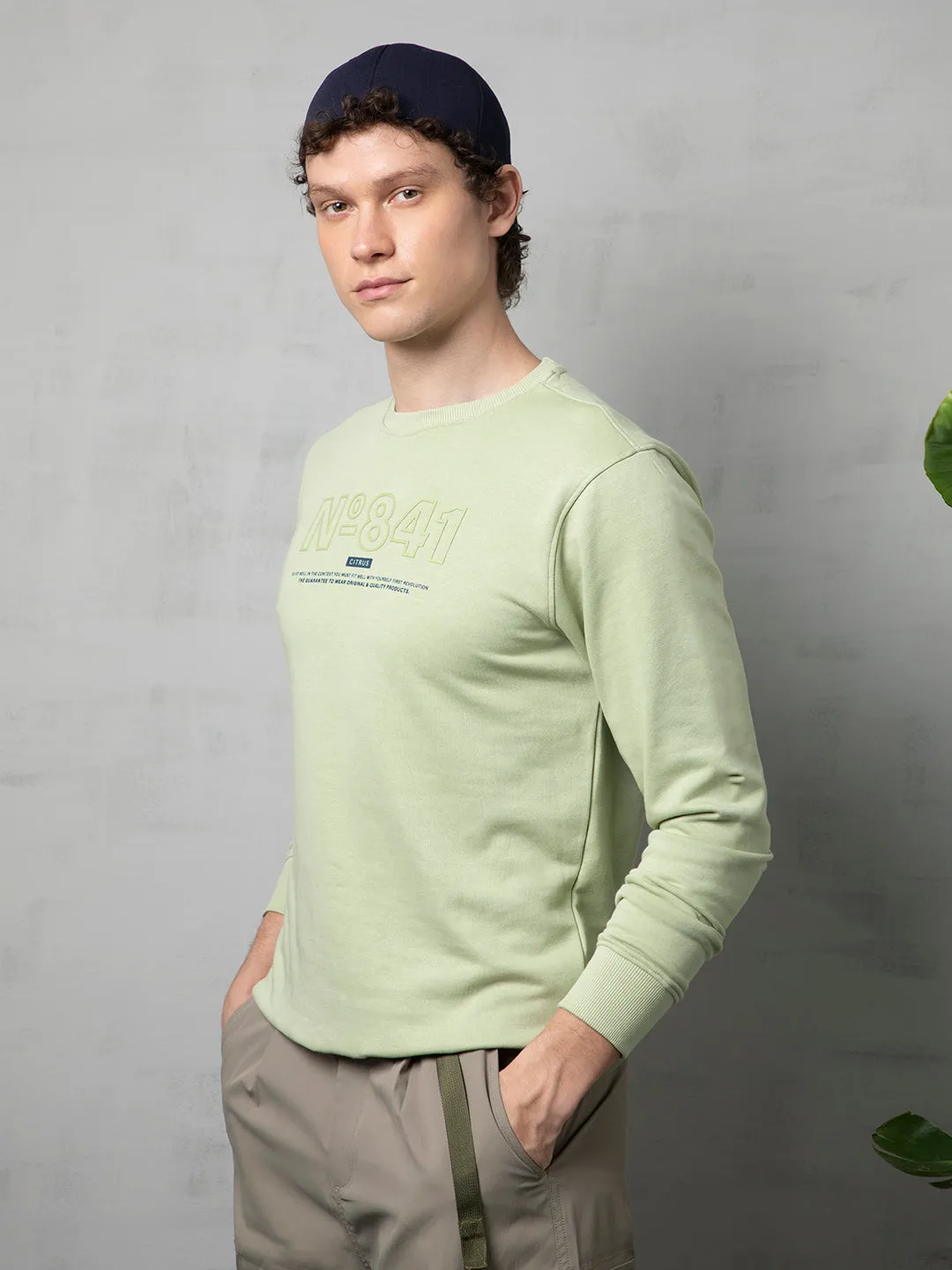 Front print green sweatshirt