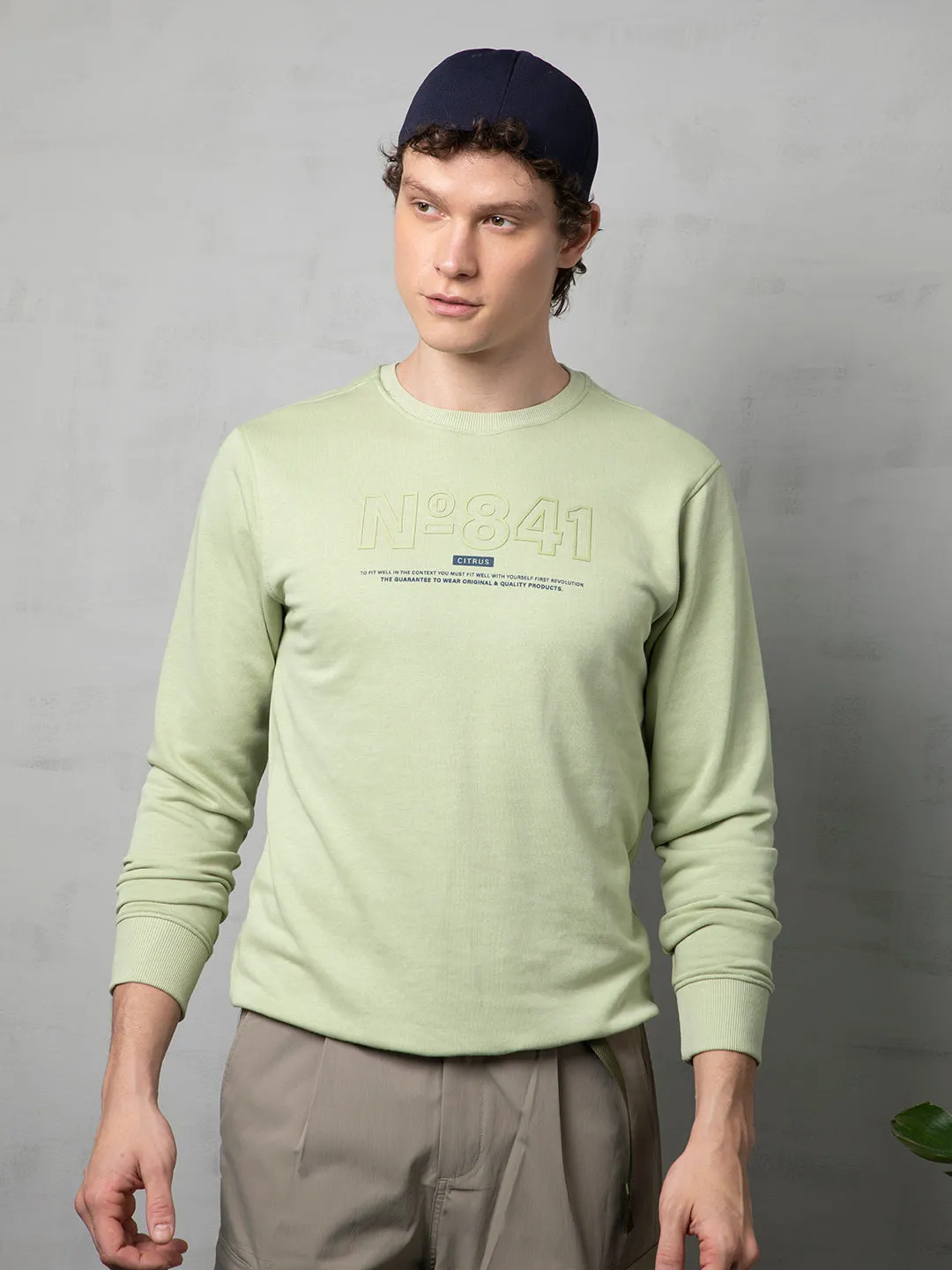 Front print green sweatshirt