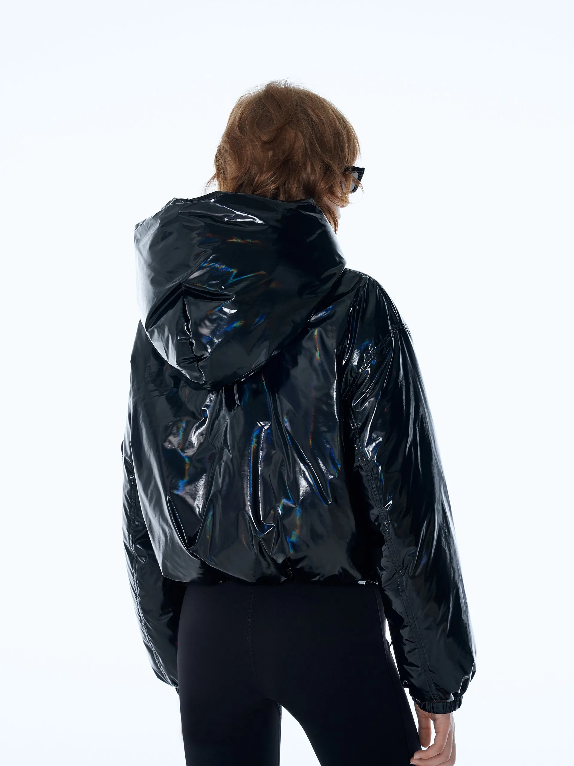 Glossy Hooded Down Jacket