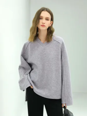 Grey Patchwork Quilt Sweatshirt