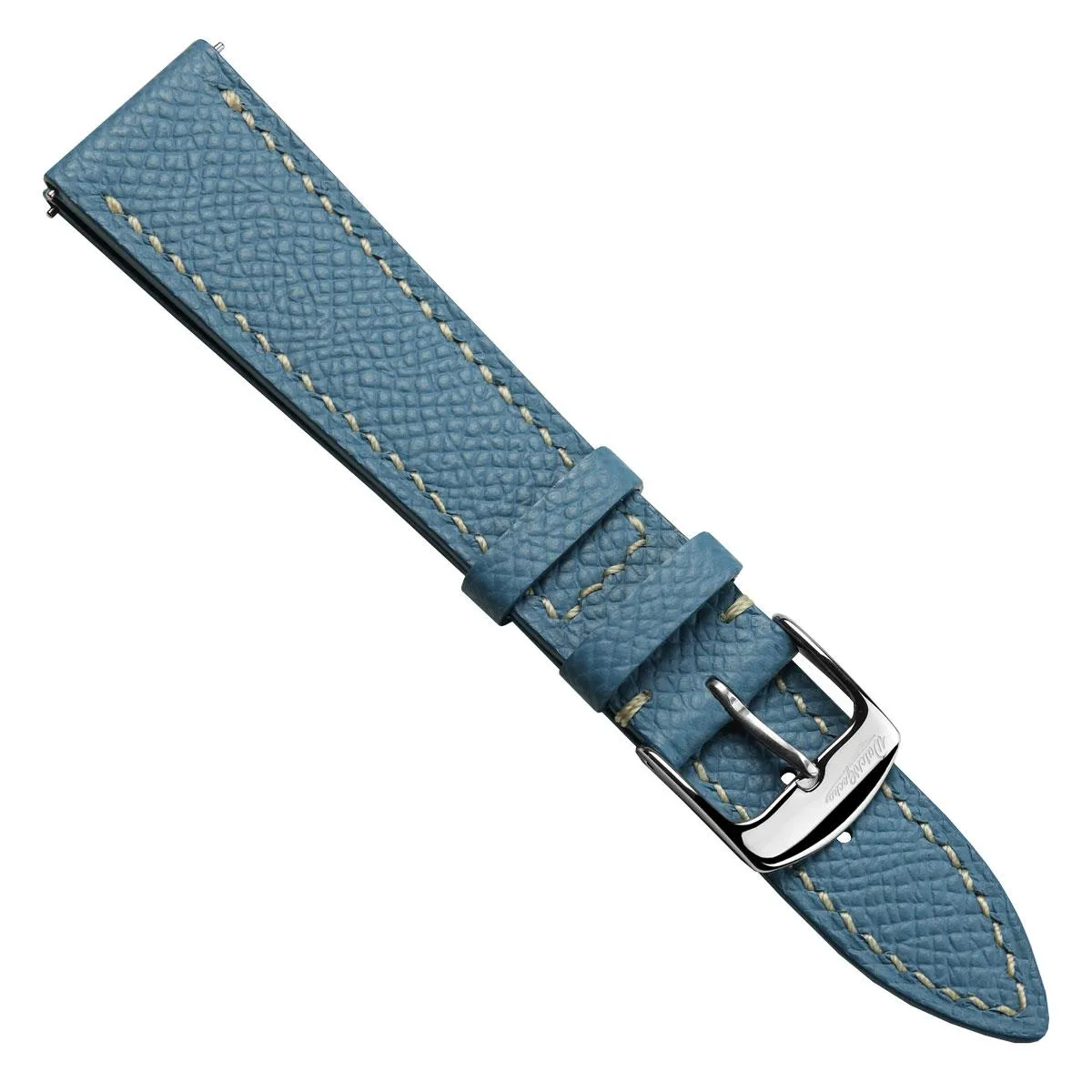 Hanley Textured Epsom Leather Watch Strap - Light Blue