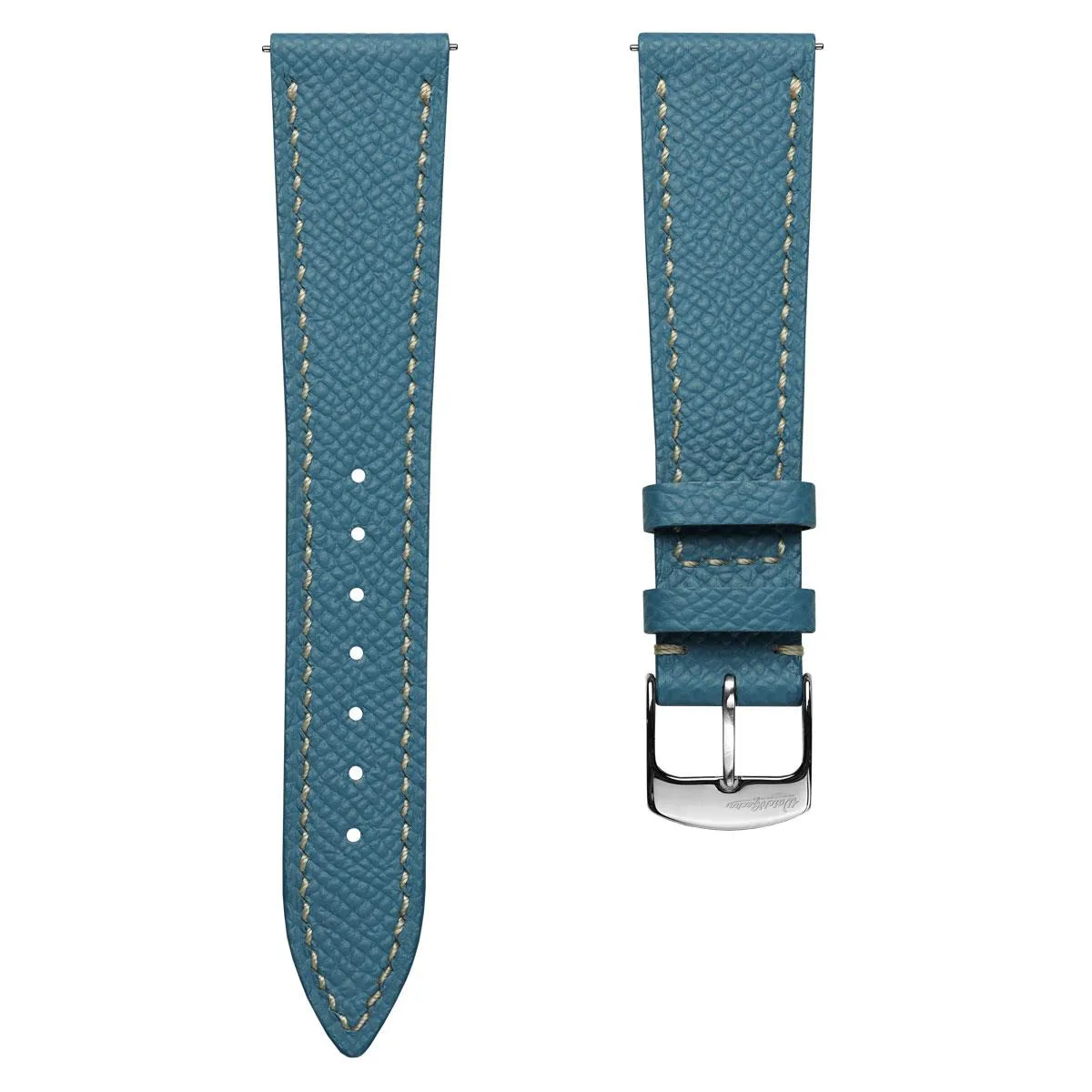 Hanley Textured Epsom Leather Watch Strap - Light Blue