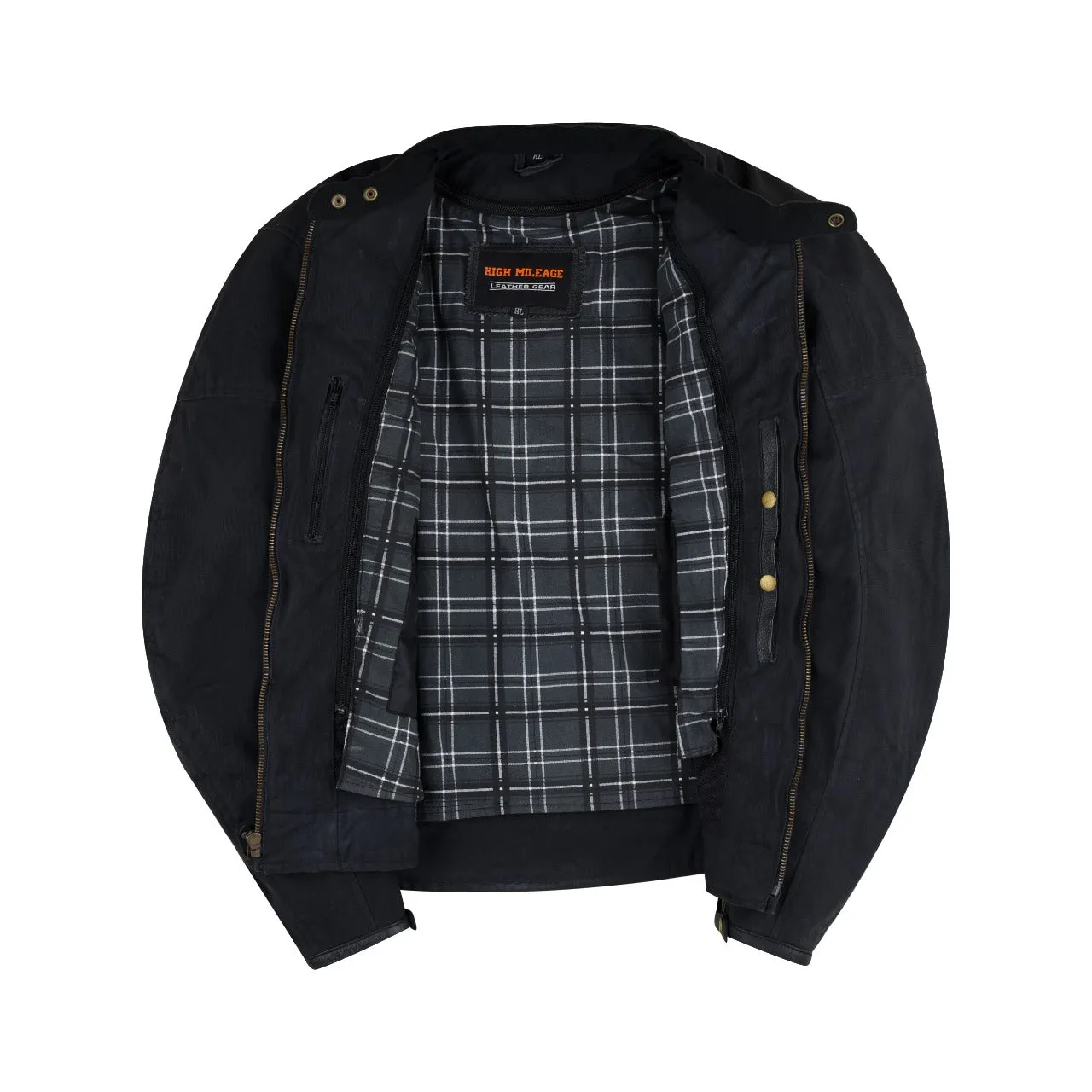 HMM1514B Enigma Men's Black Wax Cotton Scooter Jacket