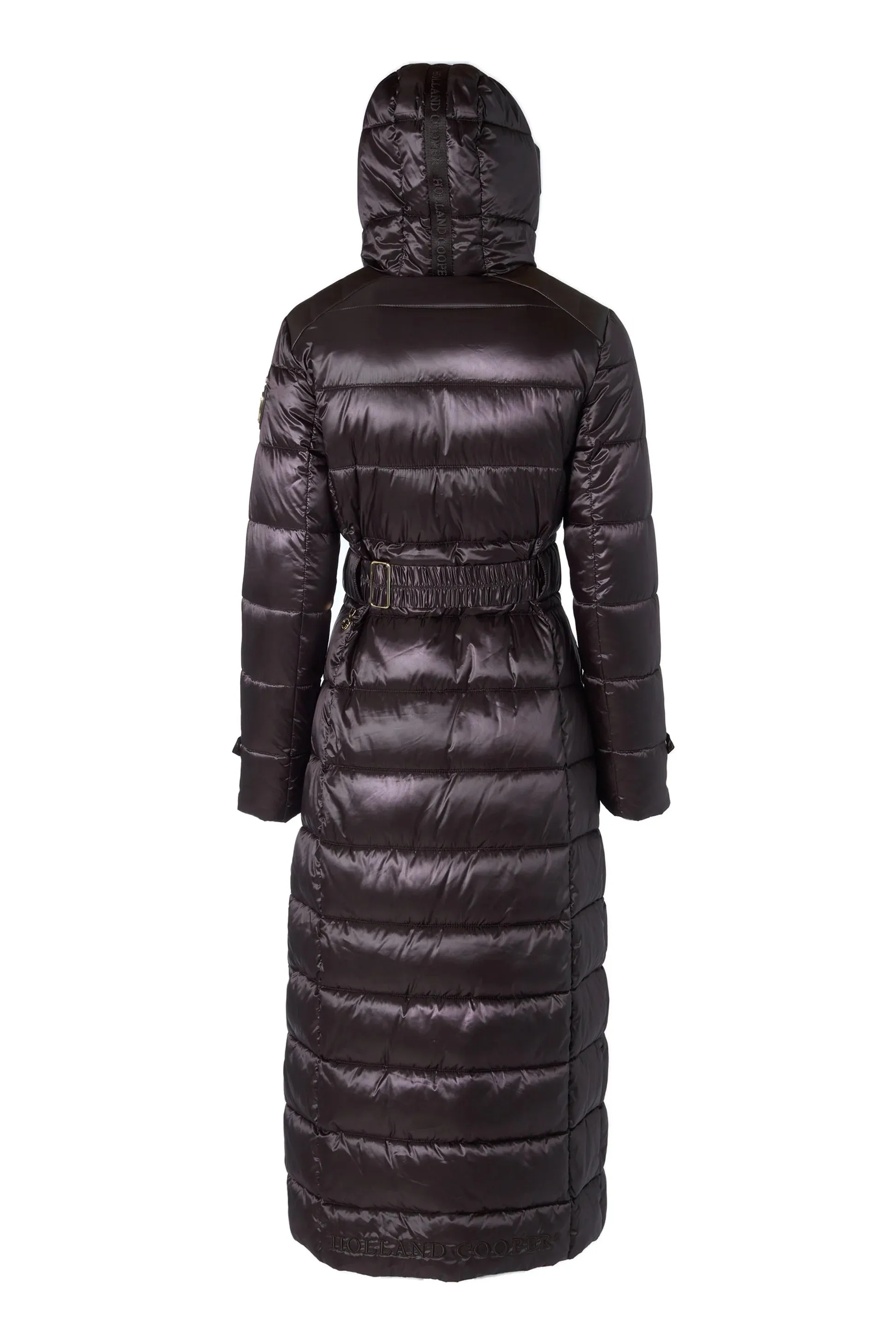 Holland Cooper Arosa Quilted Longline Ladies Coat in Chocolate