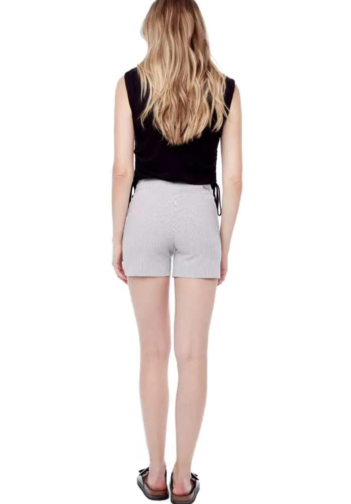 ILTM Lisa Black White Stripe Pull On Shorts