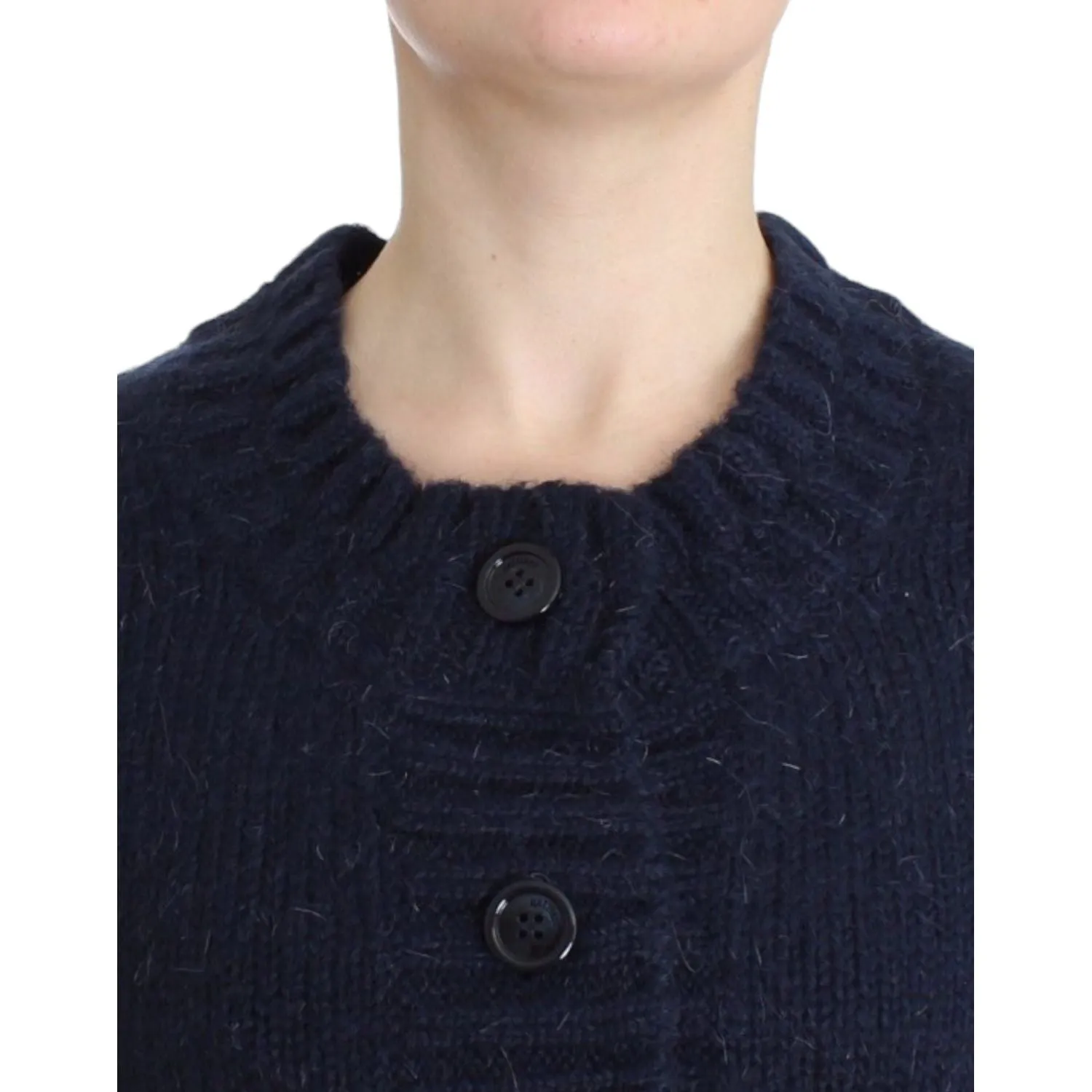 John Galliano Chic Cropped Blue Cardigan