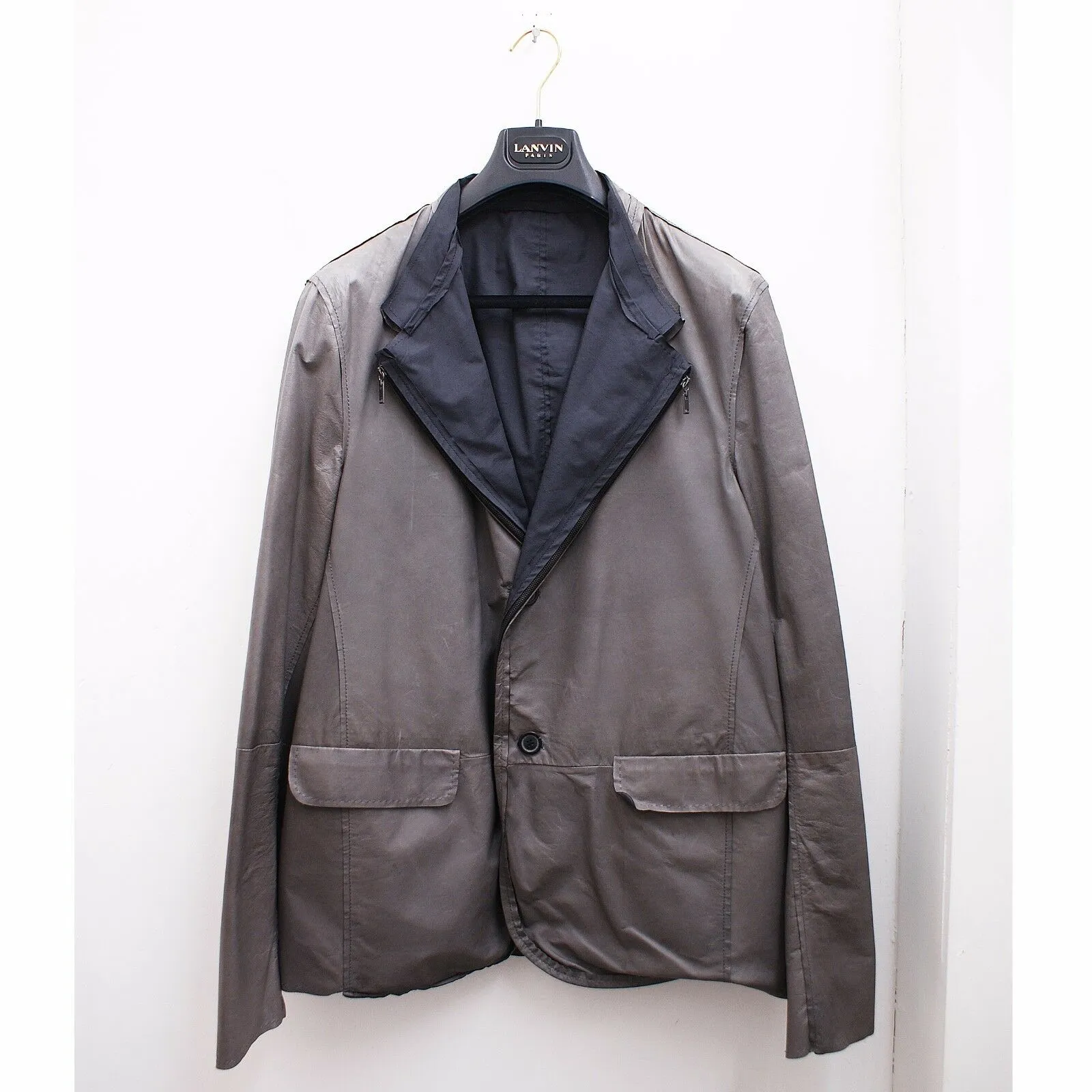 Kangaroo Leather Blazer Jacket Detachable Lining