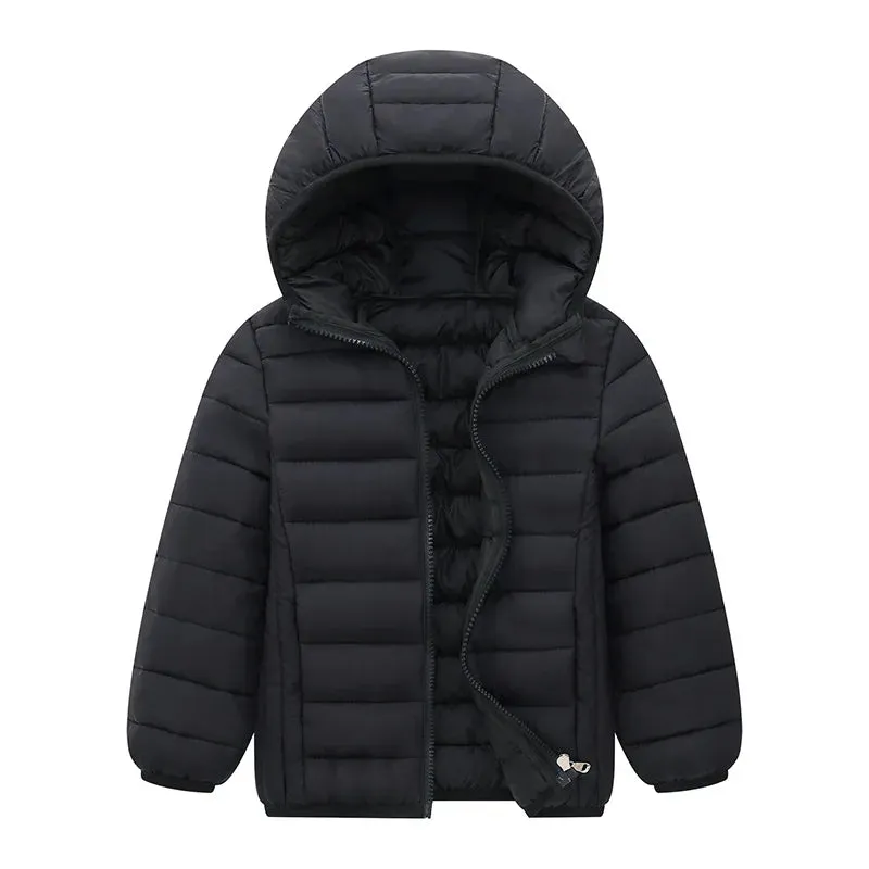 Kids Boy Lightweight Down Jacket Autumn Winter Coats Children Girl Warm Hooded Outerwear Teen Casual Cotton Clothes 6-14 Years