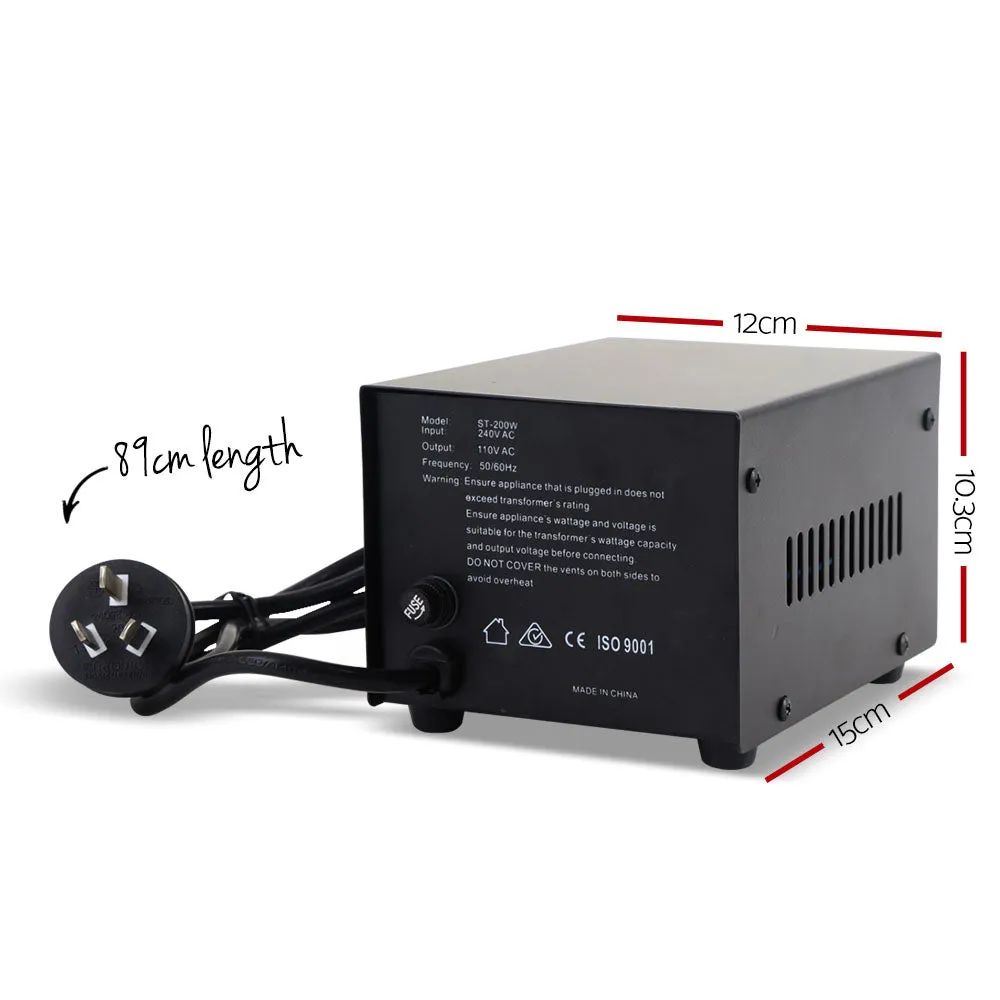 Lightweight 200W Step Down Transformer 240V to 110V Giantz