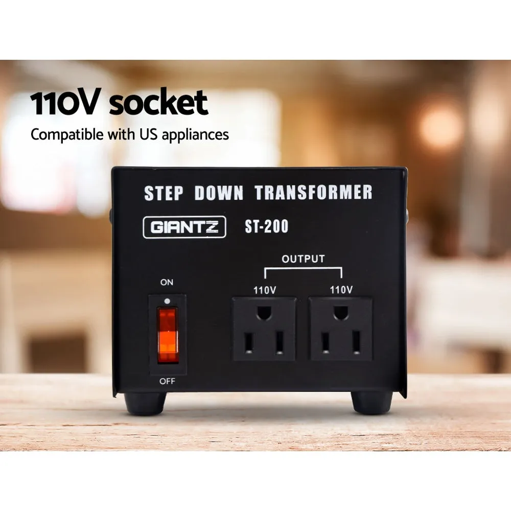 Lightweight 200W Step Down Transformer 240V to 110V Giantz