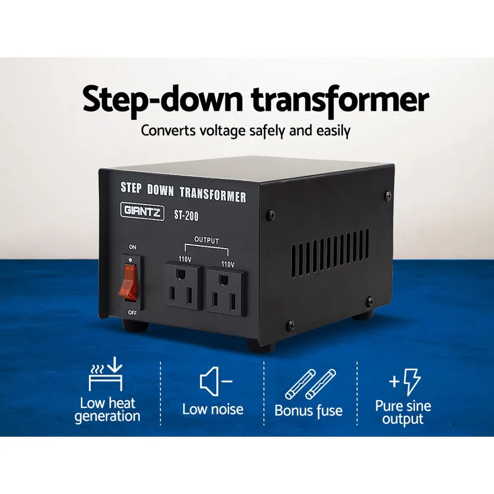 Lightweight 200W Step Down Transformer 240V to 110V Giantz