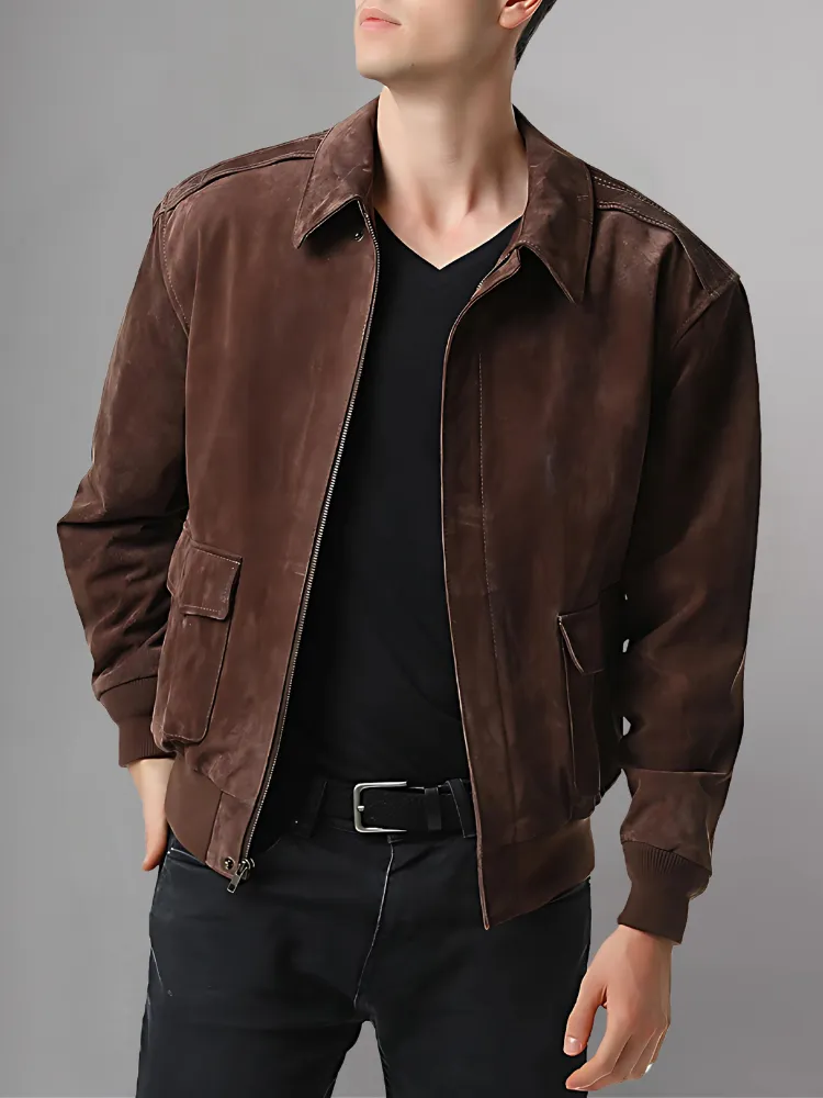 Men’s A-2 Flight Black Leather Jacket