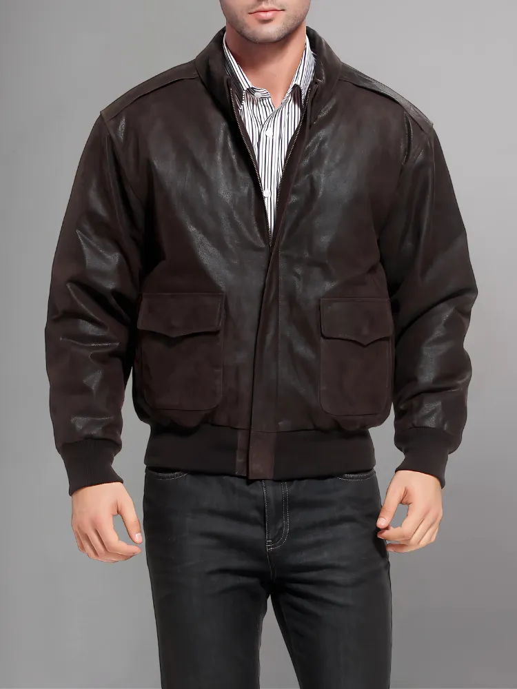 Men’s A-2 Flight Black Leather Jacket