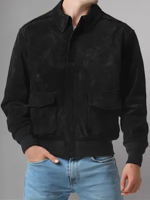 Men’s A-2 Flight Black Leather Jacket