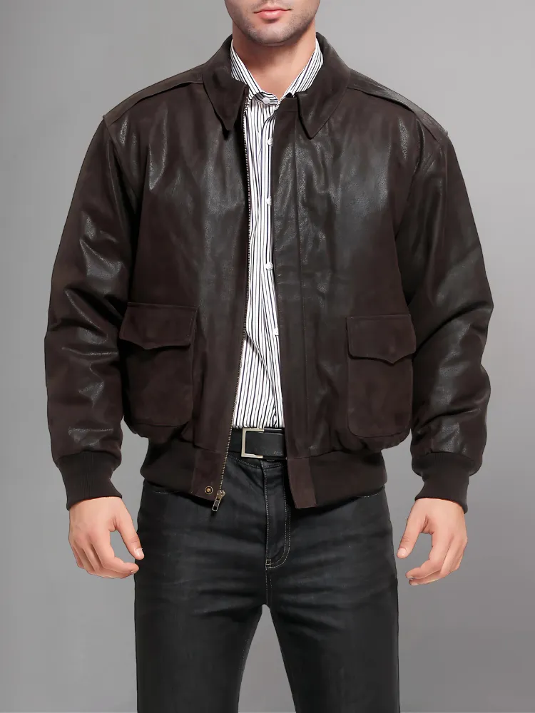 Men’s A-2 Flight Black Leather Jacket