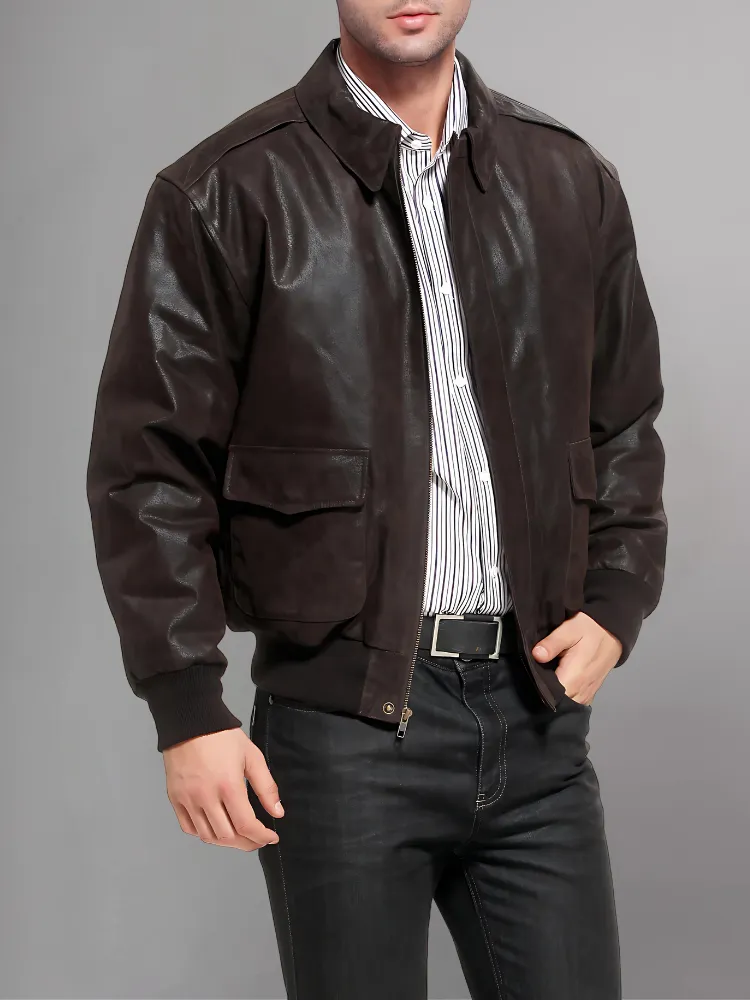 Men’s A-2 Flight Black Leather Jacket