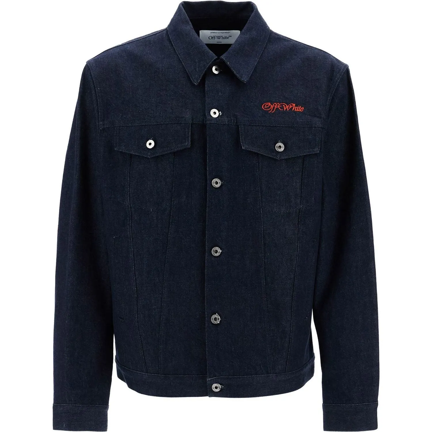 Off-White denim shirt jacket with button closure