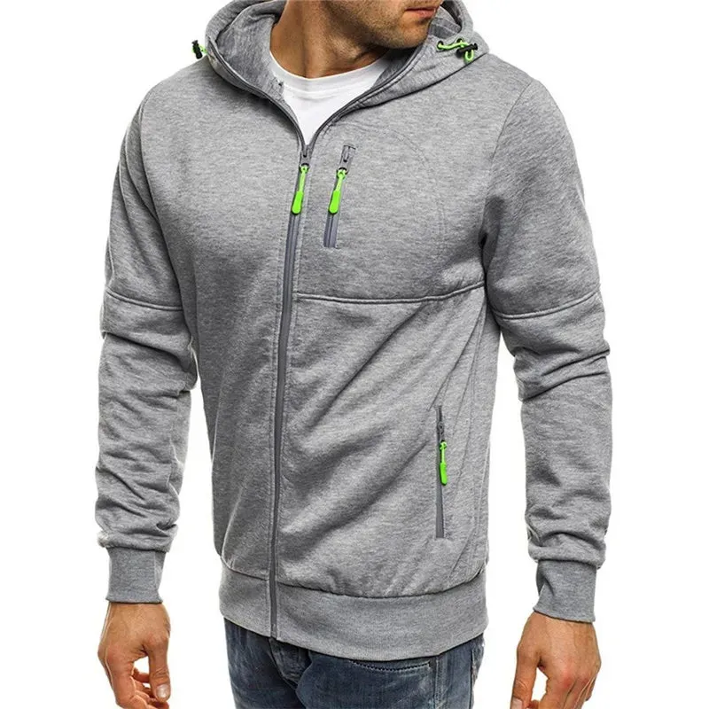 Outdoor leisure hoodies are hot selling cross-border, plush autumn jackets, fashionable long sleeved zippered running jackets