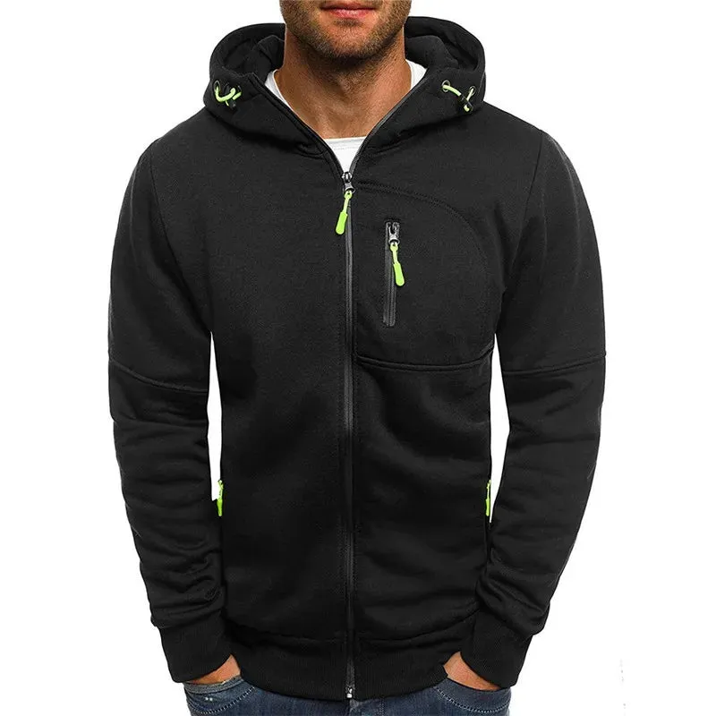 Outdoor leisure hoodies are hot selling cross-border, plush autumn jackets, fashionable long sleeved zippered running jackets