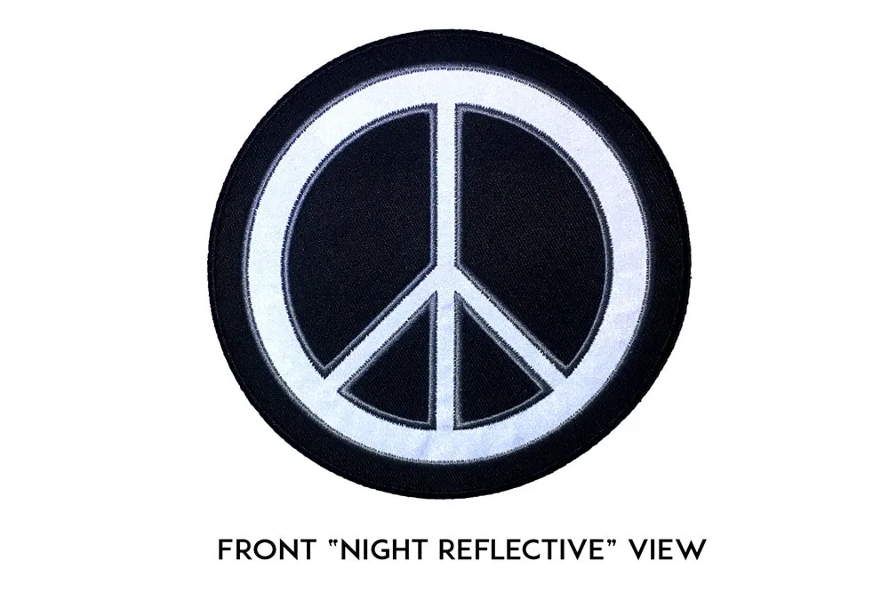 Peace Sign Reflective Iron On/Sew On Embroidered Patch