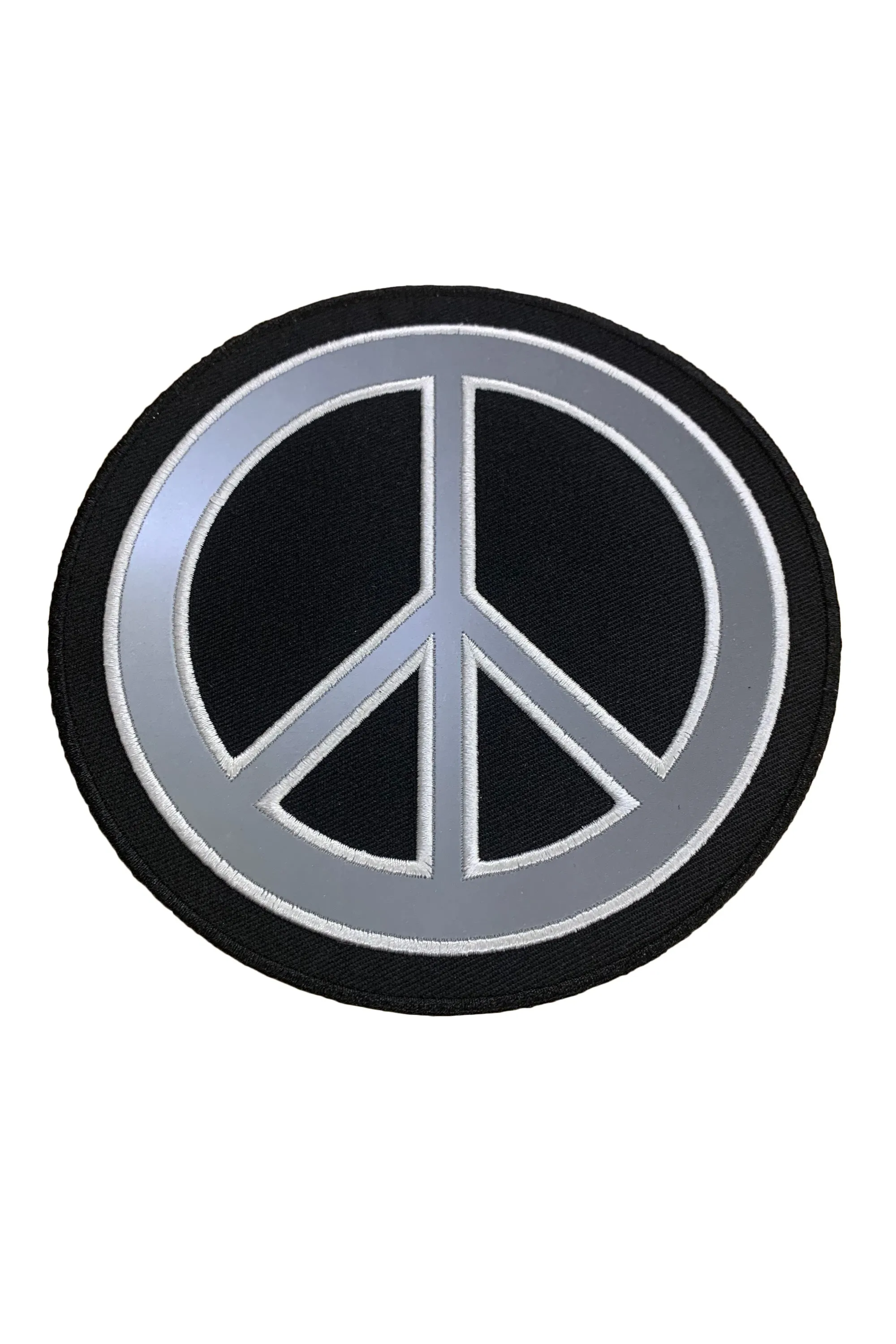 Peace Sign Reflective Iron On/Sew On Embroidered Patch