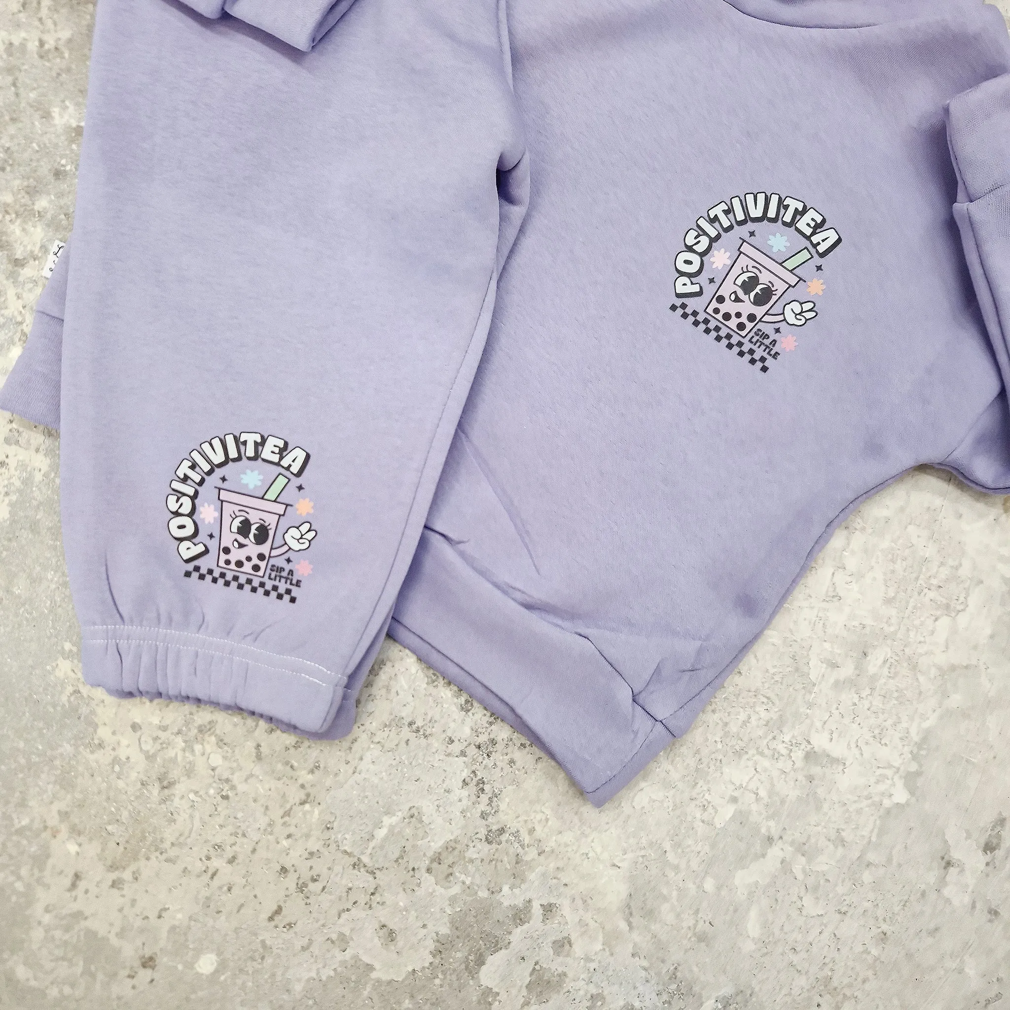 Positivitea Retro Kids Tracksuit | Lilac