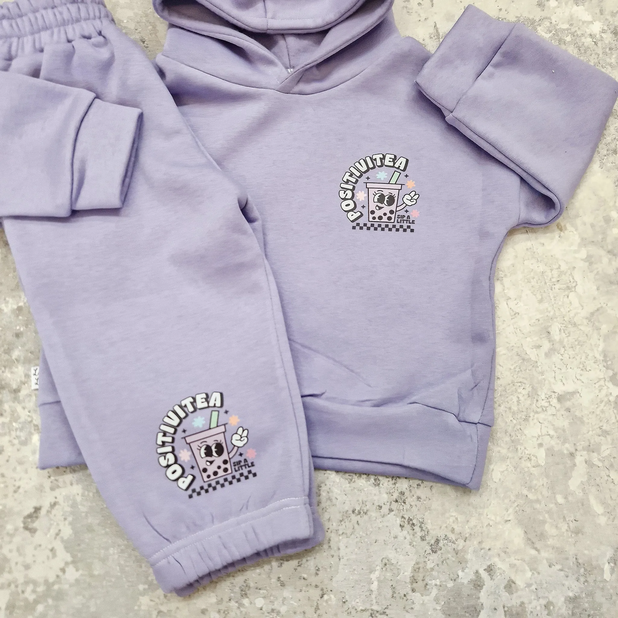 Positivitea Retro Kids Tracksuit | Lilac