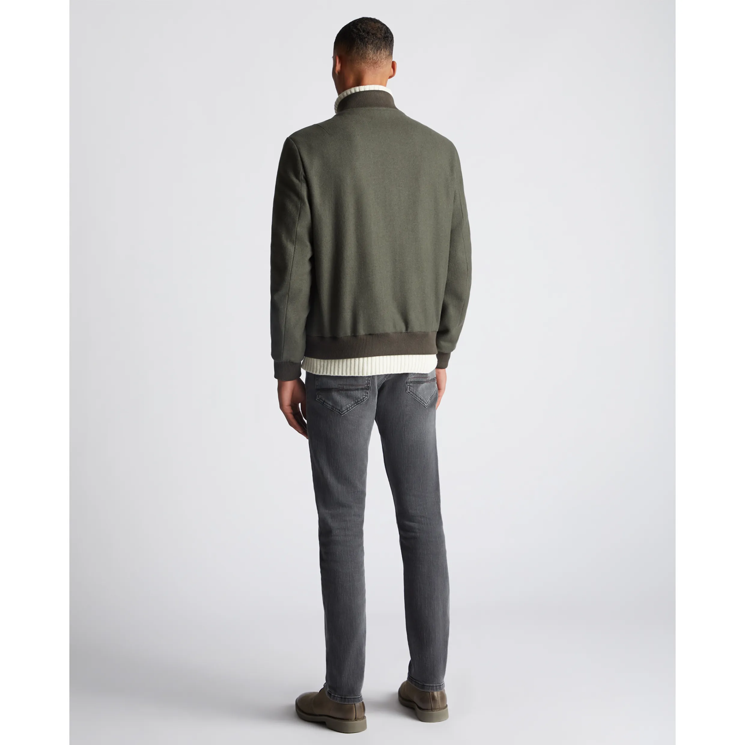 Remus Uomo Flannel Bomber Jacket Green 80471