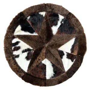 Round Western Rug - Bison Star & Edge 42"