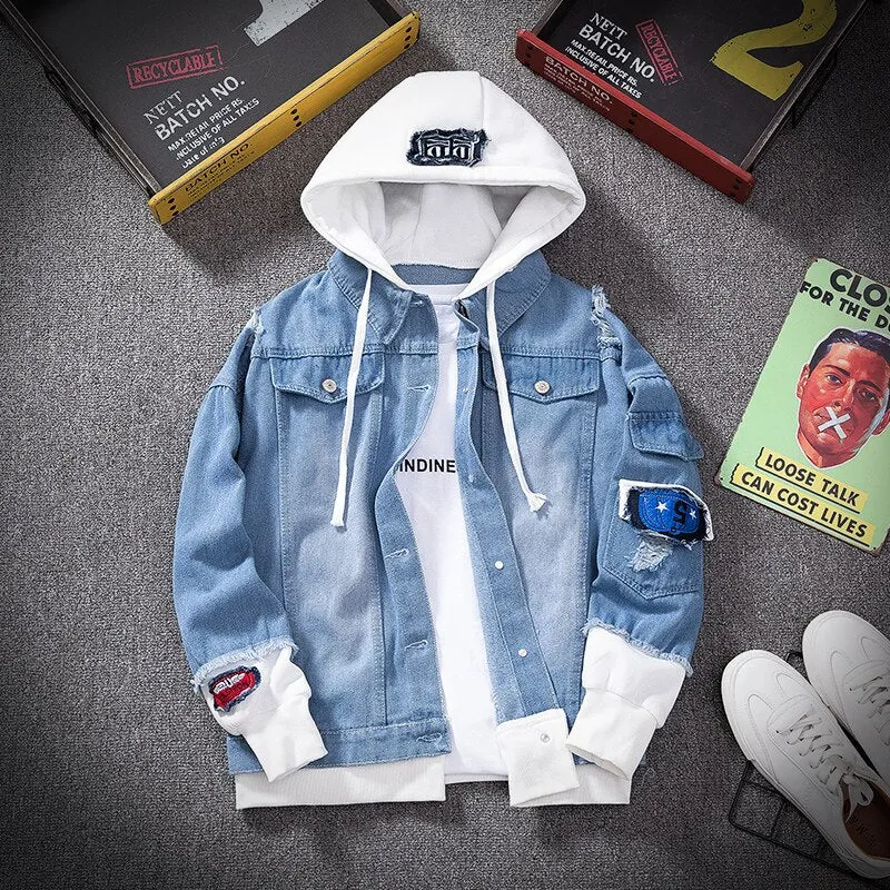 S Denim Hooded Jacket