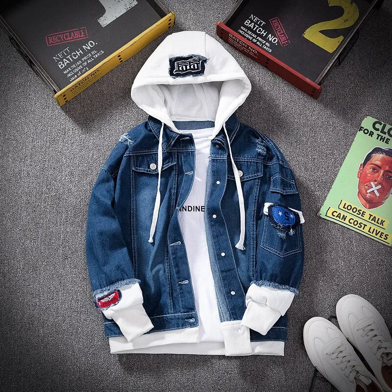 S Denim Hooded Jacket